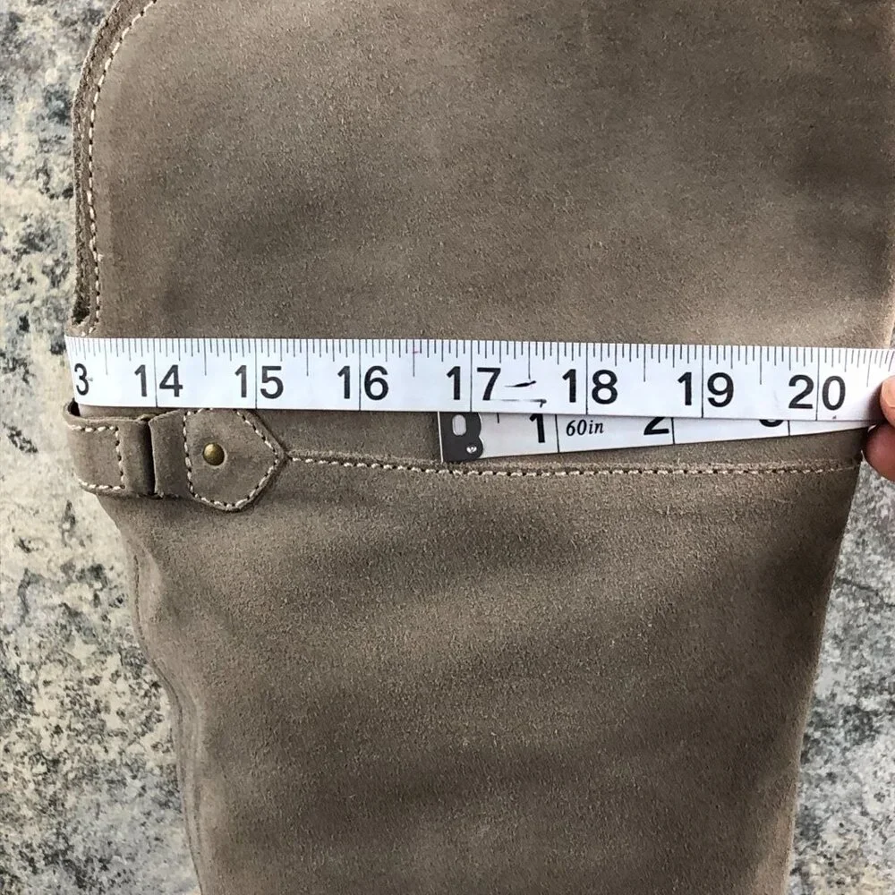 Diba True Women's Size 7 Rainy Nights Grey Suede Partial Side Zip Tall OTK Boots